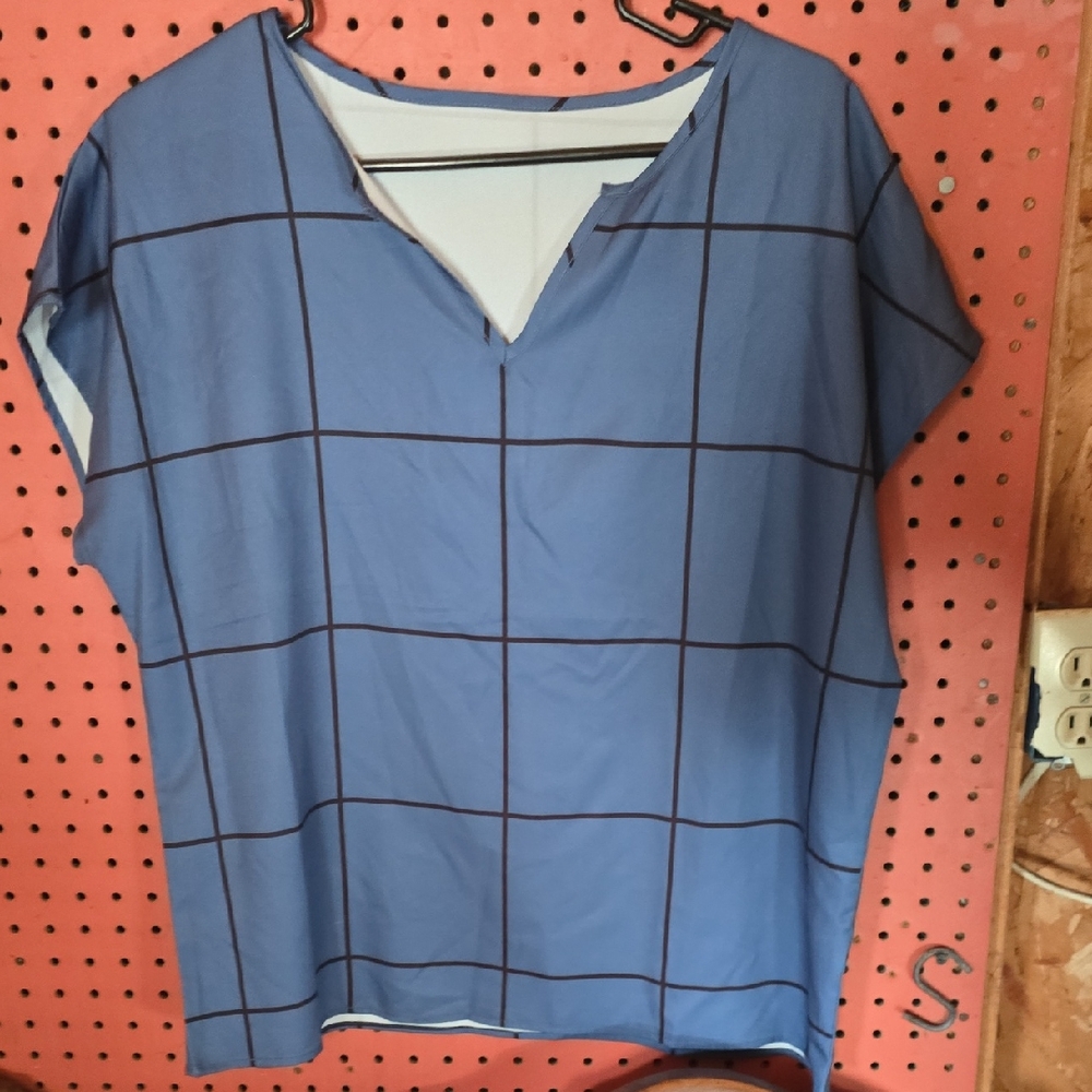 Blue Checkered Women's Top